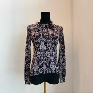 Elegant Black and White Patterned Women's Top